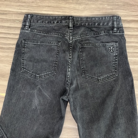 TORY BURCH BLACK STRAIGHT LEG JEANS SIZE 29 - Picture 10 of 16